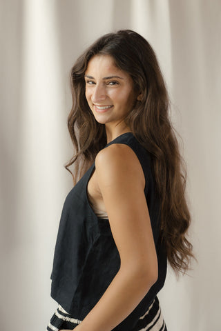 Z Supply Sloane Linen Top, Black - The Red Thread Boutique
