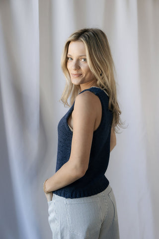 Frankie Tank, Navy - The Red Thread Boutique