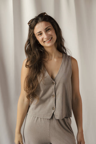 Z Supply Noelle Jersey Top, Perfectly Taupe - The Red Thread Boutique