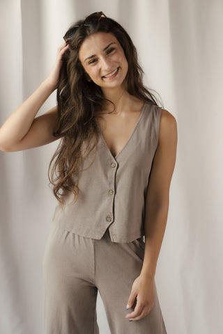 Z Supply Noelle Jersey Top, Perfectly Taupe - The Red Thread Boutique