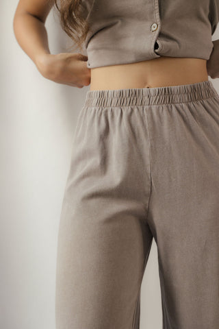 Z Supply Scout Jersey Crop Flare Pants, Perfectly Taupe - The Red Thread Boutique