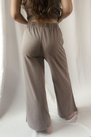Z Supply Scout Jersey Crop Flare Pants, Perfectly Taupe - The Red Thread Boutique