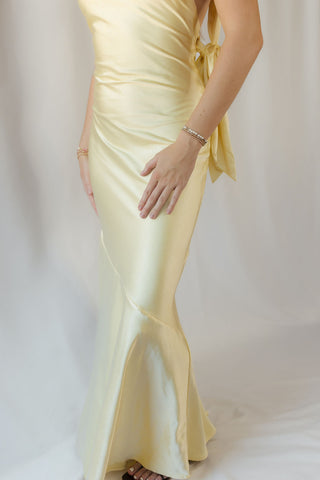 Sienna Satin Dress, Buttercream - The Red Thread Boutique