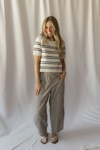 Z Supply Gatewood Stripe Sweater, Heather Oatmeal