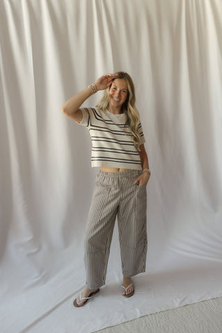 Z Supply Gatewood Stripe Sweater, Heather Oatmeal