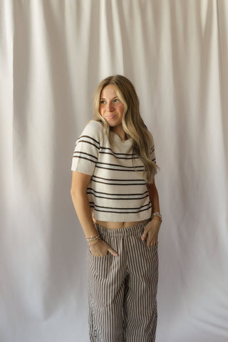 Z Supply Gatewood Stripe Sweater, Heather Oatmeal