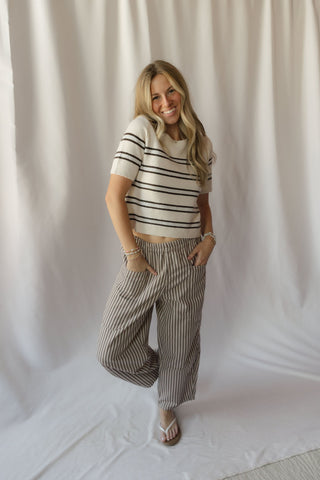 Z Supply Gatewood Stripe Sweater, Heather Oatmeal