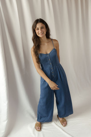 Z Supply Angel Eyes Twill Jumpsuit, Twilight Blue - The Red Thread Boutique