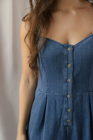 Z Supply Angel Eyes Twill Jumpsuit, Twilight Blue - The Red Thread Boutique