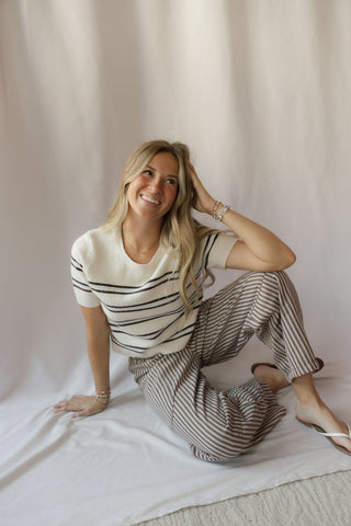 Z Supply Gatewood Stripe Sweater, Heather Oatmeal