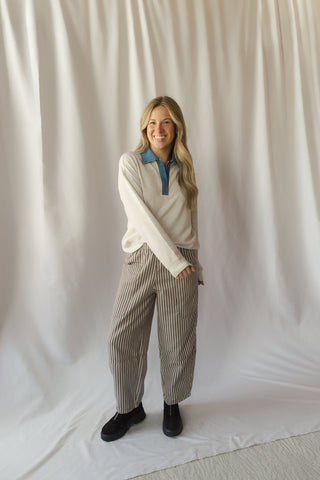 Crest Pullover, Tan Heather