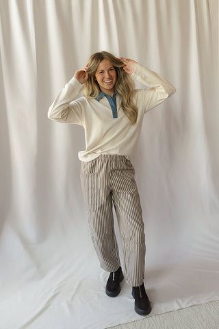 Crest Pullover, Tan Heather