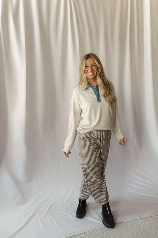 Crest Pullover, Tan Heather