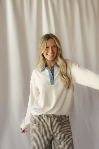 Crest Pullover, Tan Heather