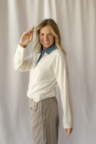 Crest Pullover, Tan Heather