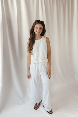 Z Supply Sloane Embroidered Top, White - The Red Thread Boutique