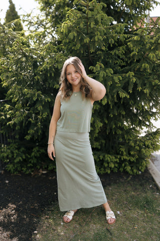 Gail Midi Skirt, Avocado by Z Supply
