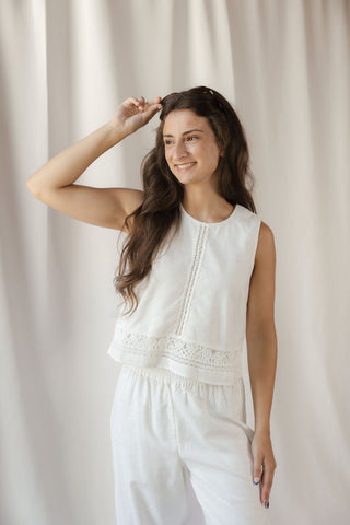 Z Supply Sloane Embroidered Top, White - The Red Thread Boutique