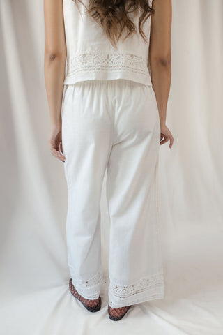 Z Supply Scout Embroidered Pants, White - The Red Thread Boutique