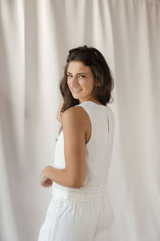 Z Supply Sloane Embroidered Top, White - The Red Thread Boutique