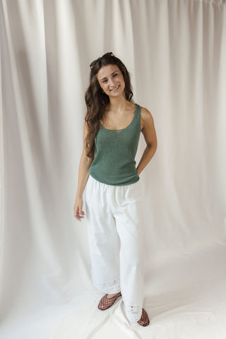 Z Supply Perch Linen Tank, Everglade - The Red Thread Boutique