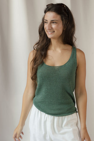 Z Supply Perch Linen Tank, Everglade - The Red Thread Boutique