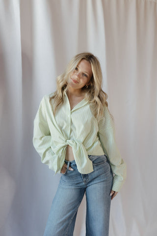 Jules Button Up, Lime - The Red Thread Boutique