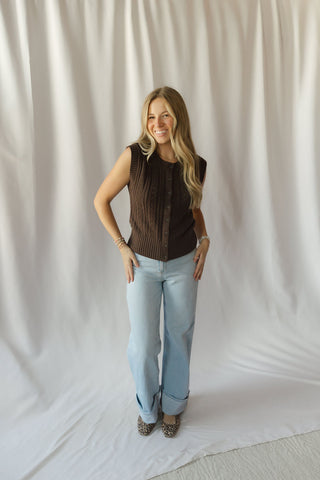Z Supply Cabot Sweater Vest, Dark Chocolate