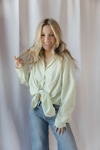 Jules Button Up, Lime - The Red Thread Boutique