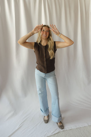 Z Supply Cabot Sweater Vest, Dark Chocolate