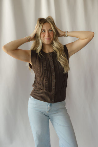 Z Supply Cabot Sweater Vest, Dark Chocolate