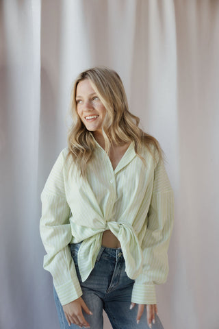 Jules Button Up, Lime - The Red Thread Boutique