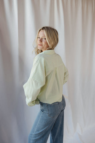 Jules Button Up, Lime - The Red Thread Boutique