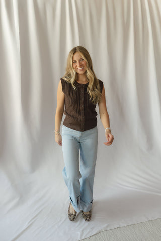 Z Supply Cabot Sweater Vest, Dark Chocolate