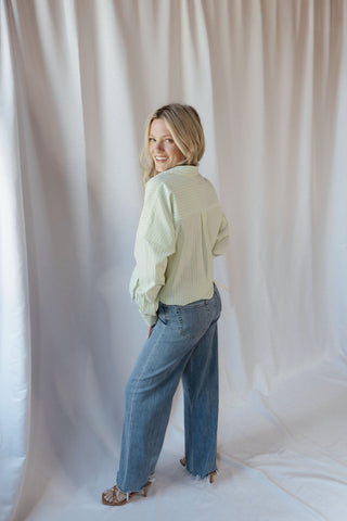 Jules Button Up, Lime - The Red Thread Boutique