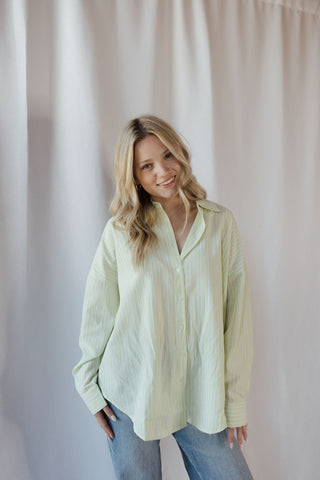 Jules Button Up, Lime - The Red Thread Boutique