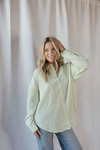 Jules Button Up, Lime - The Red Thread Boutique
