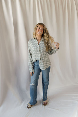 River Plaid Button Up, Emerald Cove - The Red Thread Boutique