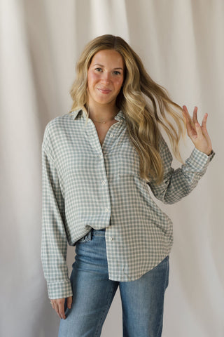 River Plaid Button Up, Emerald Cove - The Red Thread Boutique