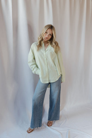 Jules Button Up, Lime - The Red Thread Boutique