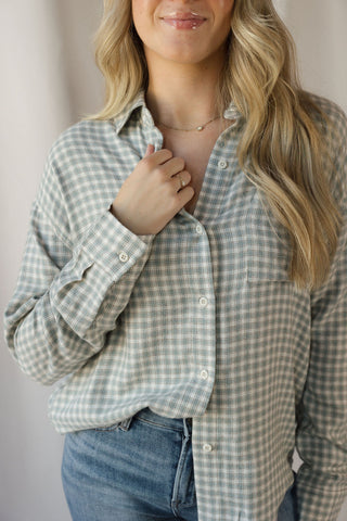 River Plaid Button Up, Emerald Cove - The Red Thread Boutique