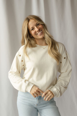 Z Supply Axel Grommet Sweatshirt, Sandstone
