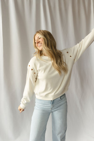 Z Supply Axel Grommet Sweatshirt, Sandstone