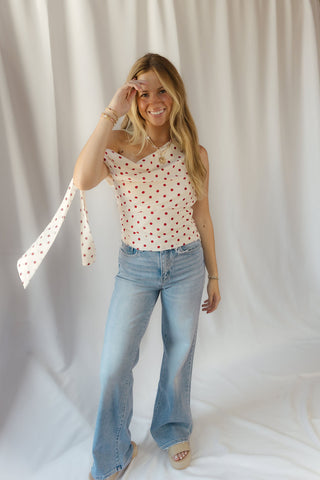 Bianca Polka Dot Top, Red/Ivory - The Red Thread Boutique