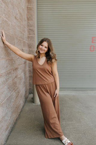 Sloane V Neck Tank, Teakwood by Z Supply