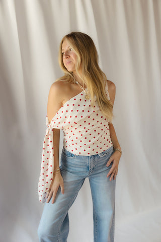 Bianca Polka Dot Top, Red/Ivory - The Red Thread Boutique