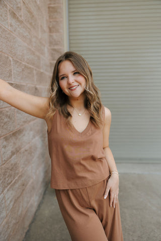 Sloane V Neck Tank, Teakwood by Z Supply