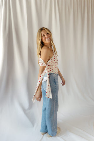 Bianca Polka Dot Top, Red/Ivory - The Red Thread Boutique