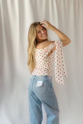 Bianca Polka Dot Top, Red/Ivory - The Red Thread Boutique