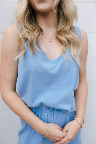 Sloane V Neck Tank, Bay Blue by Z Supply